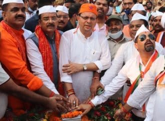 रुद्रपुर में उत्तराखण्ड का सबसे ऊंचा राष्ट्रध्वज सीएम पुष्कर सिंह धामी ने फहराया।