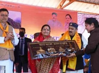 नरेंद्रनगर विधानसभा में सीएम धामी, माता मंगला और भोले महाराज ने किया घण्टाकर्ण धाम का लोकार्पण।