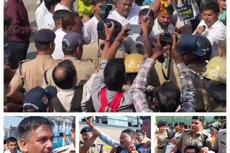 तिरंगा यात्रा के दौरान पुलिस और प्रदर्शनकारियों में झड़प, 32 आंदोलनकारियों को बैराज से पुलिस ने किया गया गिरफ्तार।