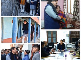 मुख्यमंत्री ने जोशीमठ के भू-धंसाव क्षेत्र का स्थलीय निरीक्षण के बाद आपदा प्रबन्धन केन्द्र में उच्चाधिकारियों के साथ समीक्षा बैठक कर दिए आवश्यक निर्देश।