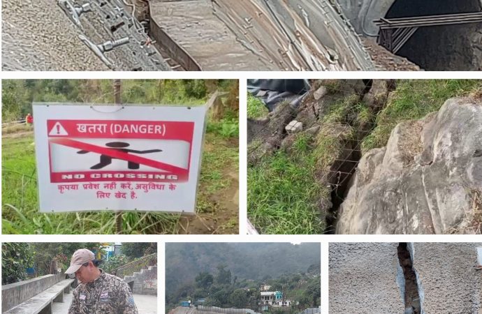 ब्यासी में रेल परियोजना की रिटेनिंग वाल में आयी दरार, रेल विकास निगम के अधिकारियों के अनुसार अब दरारें स्थिर, लगातार की जा रही मॉनिटरिंग।