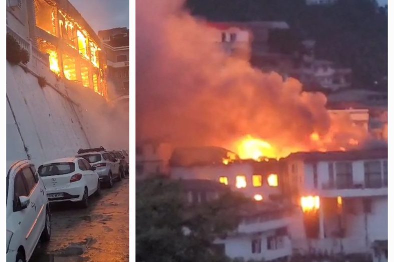 मसूरी का ऐतिहासिक द रिंक जला धू धू कर, लंबे समय बाद आग पर पाया गया काबू।