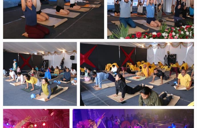 योग महोत्सव के दूसरे दिन- योग के साथ साथ कॉस्मिक एनर्जी, म्यूजिक थेरेपी, डिस्कशन विद डेमोंस्ट्रेशन का हुआ विशेष सत्र तो शाम को प्रियंका मेहर ने अपने गीतों से थिरकाया।