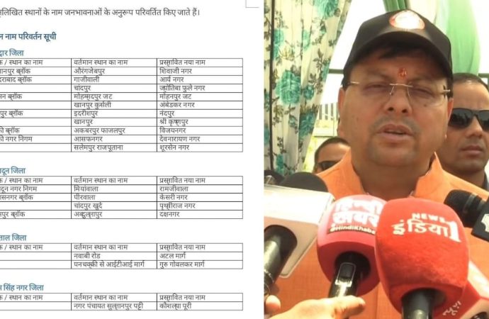 जन भावनाओं और संस्कृति के अनुरूप कई क्षेत्रो के नाम में परिवर्तन जरूरी- सीएम धामी