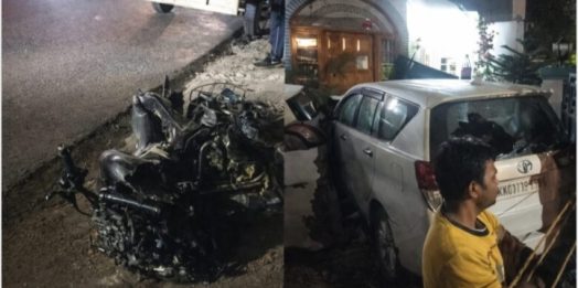 तेज रफ्तार कार ने मचाया तांडव, कई वाहनों को टक्कर, चालक हिरासत में