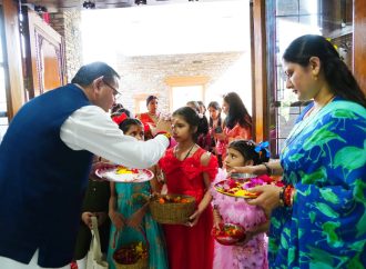 मुख्यमंत्री ने मुख्यमंत्री आवास में मनाया लोकपर्व फूलदेई