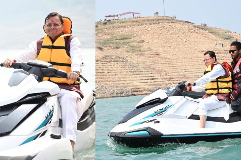 टिहरी झील में रोमांच के सफर पर निकले सीएम