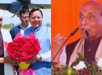 हलद्वानी में राजनाथ सिंह की जनसभा, सीएम धामी की जमकर तारीफ