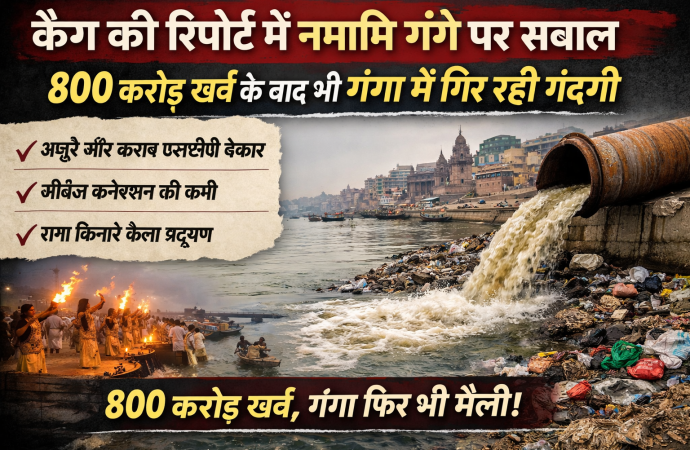 कैग की रिपोर्ट में नमामि गंगे पर सवाल, 800 करोड़ खर्च के बाद भी गंगा में गिर रही गंदगी