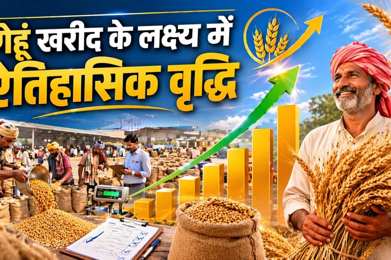 गेहूं खरीद के लक्ष्य में ऐतिहासिक वृद्धि