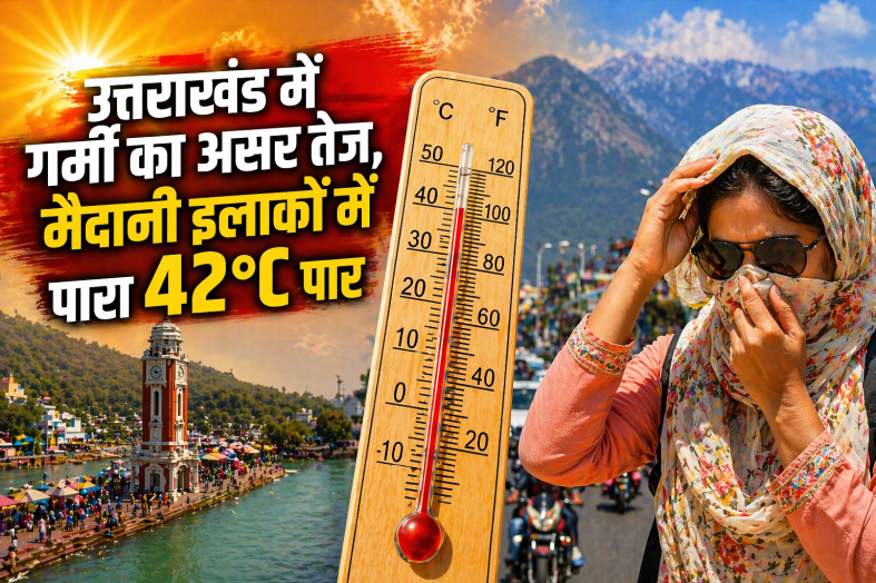उत्तराखंड में गर्मी का असर तेज, मैदानी इलाकों में पारा 42°C पार