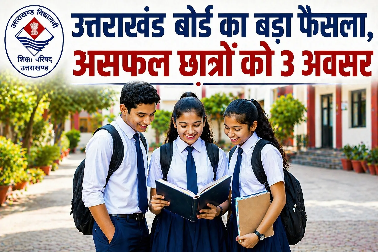 उत्तराखंड बोर्ड का बड़ा फैसला, असफल छात्रों को 3 अवसर