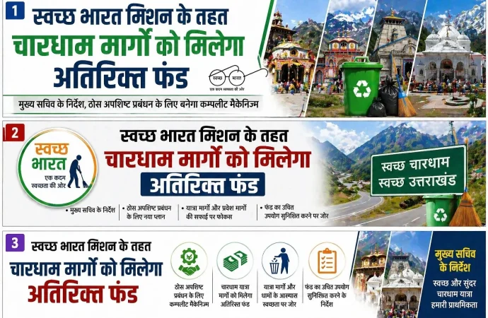 स्वच्छ भारत मिशन के तहत चारधाम मार्गों को मिलेगा अतिरिक्त फंड