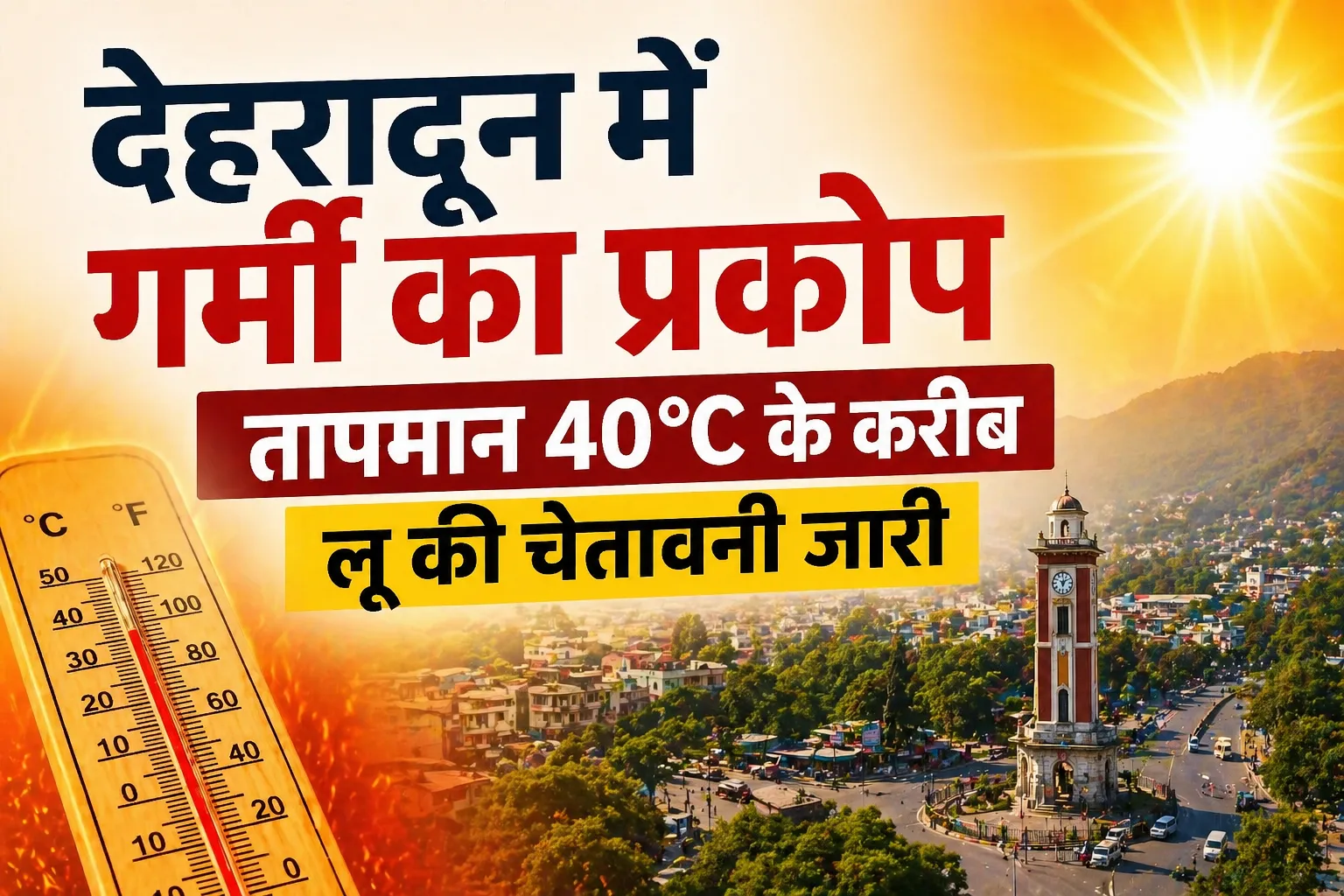 देहरादून में गर्मी का प्रकोप, तापमान 40°C के करीब; लू की चेतावनी जारी