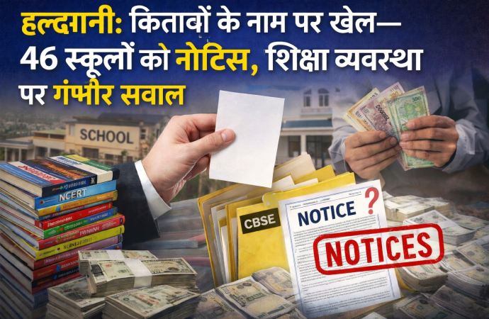 हल्द्वानी: किताबों के नाम पर खेल—46 स्कूलों को नोटिस, शिक्षा व्यवस्था पर गंभीर सवाल