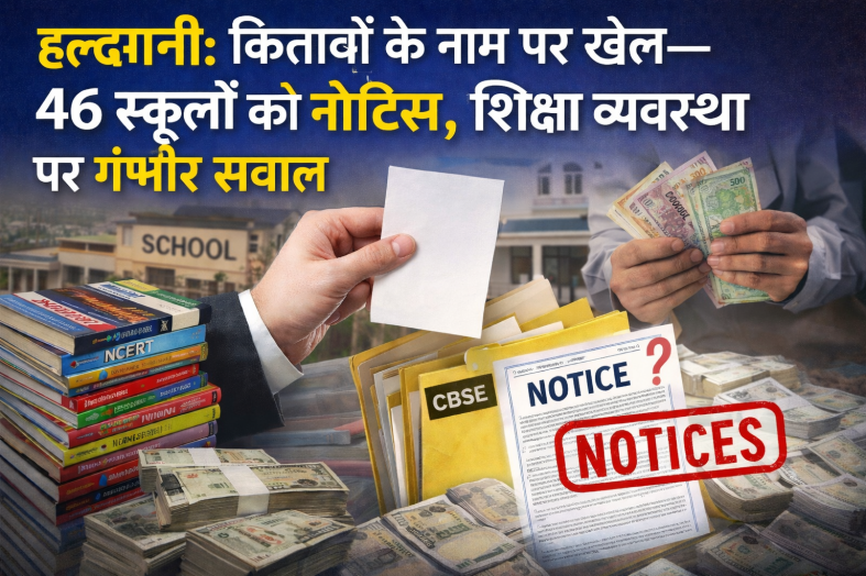 हल्द्वानी: किताबों के नाम पर खेल—46 स्कूलों को नोटिस, शिक्षा व्यवस्था पर गंभीर सवाल