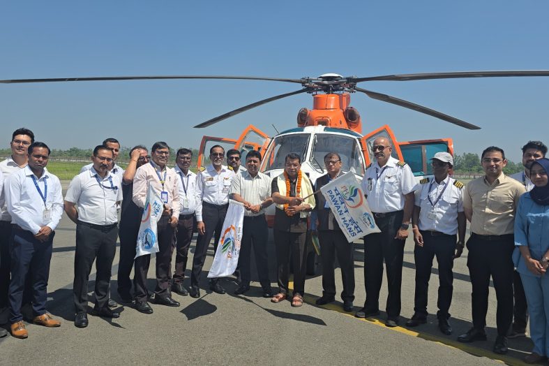 हेली सेवा से जुड़ा पंतनगर, नौकुचियाताल के लिए पहली उड़ान रवाना