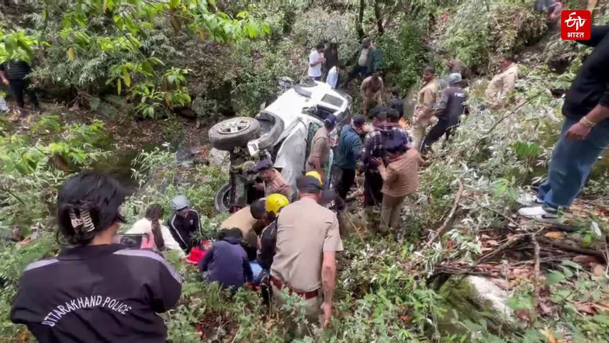 नैनीताल: 100 मीटर गहरी खाई में गिरी कार, एक युवक की मौत, दो घायल
