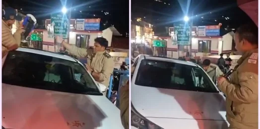 मसूरी में फर्जी वीआईपी कल्चर पर पुलिस की कार्रवाई, हूटर-बत्ती लगी लग्जरी कार सीज