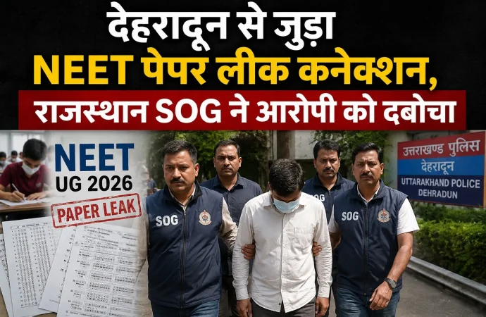 देहरादून से जुड़ा NEET पेपर लीक कनेक्शन, राजस्थान SOG ने आरोपी को दबोचा
