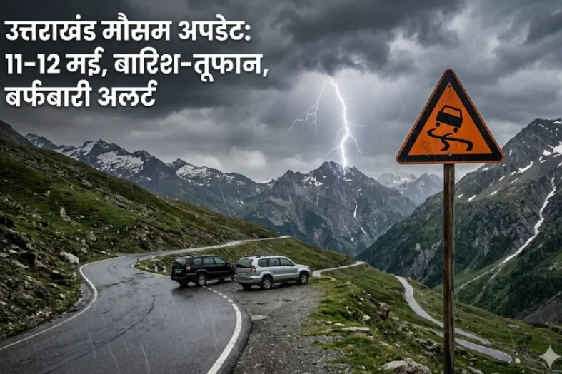 उत्तराखंड मौसम अपडेट: 11-12 मई को बारिश और तेज हवाओं का अलर्ट, पहाड़ों में बर्फबारी के आसार
