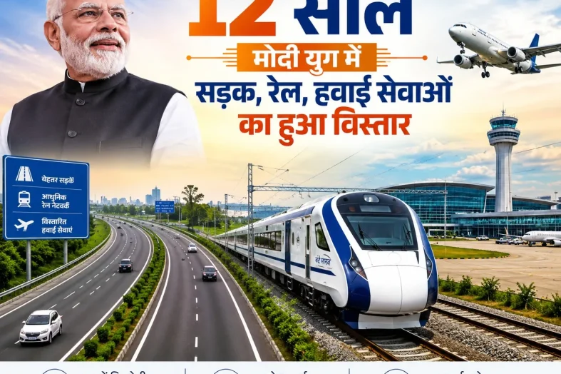 12 साल  – मोदी युग में सड़क, रेल, हवाई सेवाओं का हुआ विस्तार