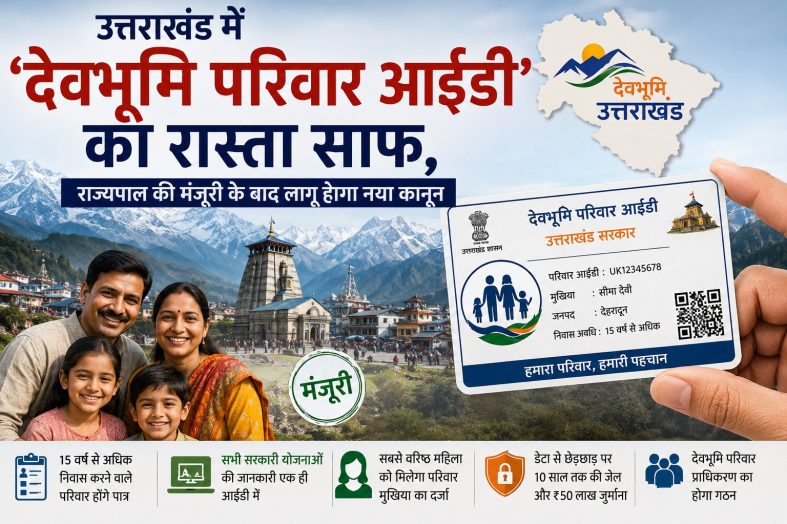 उत्तराखंड में ‘देवभूमि परिवार आईडी’ का रास्ता साफ, राज्यपाल की मंजूरी के बाद लागू होगा नया कानून