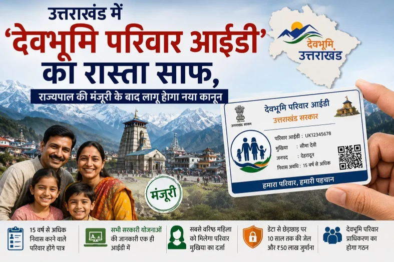 उत्तराखंड में ‘देवभूमि परिवार आईडी’ का रास्ता साफ, राज्यपाल की मंजूरी के बाद लागू होगा नया कानून