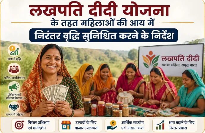 लखपति दीदी योजना के तहत महिलाओं की आय में निरंतर वृद्धि सुनिश्चित करने के निर्देश