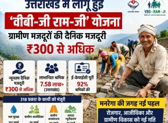 उत्तराखंड में लागू हुई ‘वीबी-जी राम-जी’ योजना, ग्रामीण मजदूरों की दैनिक मजदूरी ₹300 से अधिक