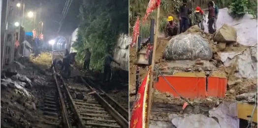 भारी बारिश का कहर: हरिद्वार में काली मंदिर पर गिरा मलबा, श्रीनगर में अलकनंदा का जलस्तर खतरे से नीचे लेकिन अलर्ट जारी