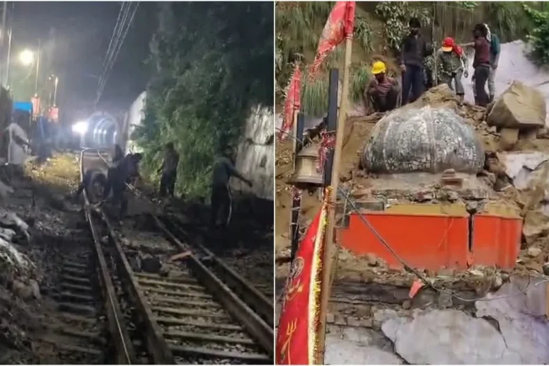 भारी बारिश का कहर: हरिद्वार में काली मंदिर पर गिरा मलबा, श्रीनगर में अलकनंदा का जलस्तर खतरे से नीचे लेकिन अलर्ट जारी