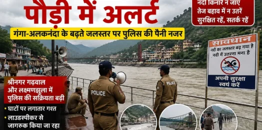 तमक नाला हादसे के बाद पौड़ी में अलर्ट, गंगा-अलकनंदा के बढ़ते जलस्तर पर पुलिस की पैनी नजर
