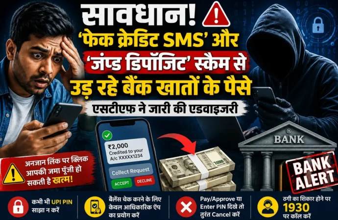 सावधान! ‘फेक क्रेडिट SMS’ और ‘जंप्ड डिपॉजिट’ स्कैम से उड़ रहे बैंक खातों के पैसे, एसटीएफ ने जारी की एडवाइजरी