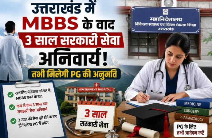 उत्तराखंड में MBBS के बाद 3 साल सरकारी सेवा अनिवार्य! तभी मिलेगी PG की अनुमति