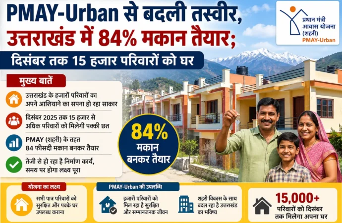 PMAY-Urban से बदली तस्वीर, उत्तराखंड में 84% मकान तैयार; दिसंबर तक 15 हजार परिवारों को घर