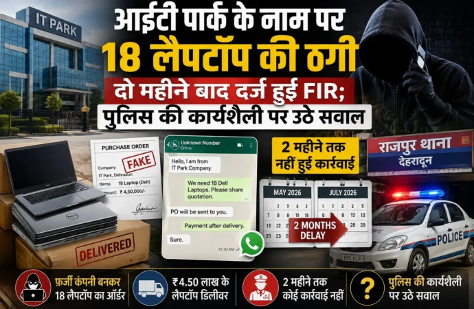 आईटी पार्क के नाम पर 18 लैपटॉप की ठगी, दो महीने बाद दर्ज हुई FIR; पुलिस की कार्यशैली पर उठे सवाल