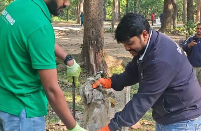 स्वच्छता ही सेवा अभियान के अंतर्गत लक्ष्मण सिद्ध मंदिर परिसर एवं वन क्षेत्र में चलाया स्वच्छता अभियान